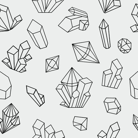 Illustration of geometric texture, diamond and crystal patternのイラスト素材