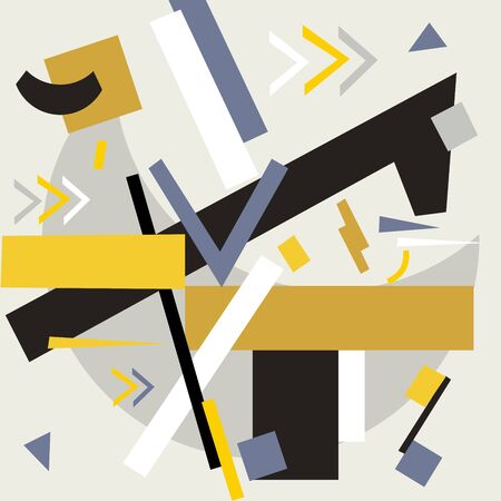 Suprematist composition. Suprematism, a composition of geometric figures. Design for poster, card,...