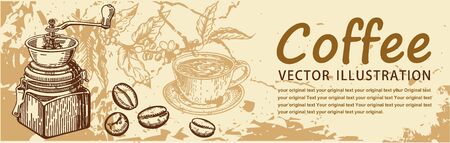 Vintage coffee backgrounds. Menu for restaurant, cafe, bar, coffeehouseのイラスト素材