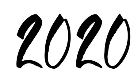 Hand drawn lettering greeting card with chinese calligraphy for 2020 Happy New Year.のイラスト素材