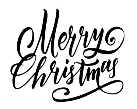 Merry Christmas. Festive lettering template for greeting cards, overlays, decorations.のイラスト素材