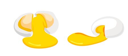 Poached egg vector set isolated on white backgroundのイラスト素材