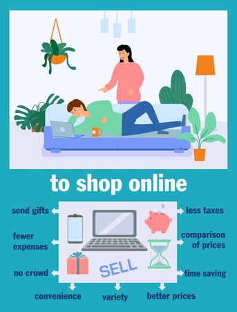 Online shopping infographics. Online shopping concept illustration, perfect for web designのイラスト素材