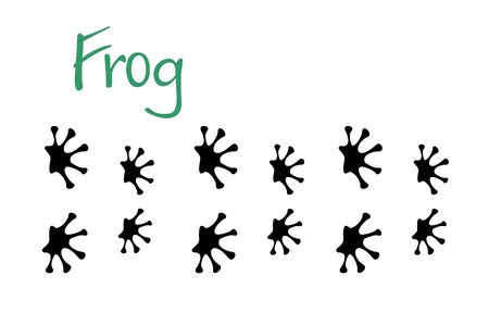 Frog hand foot vector silhouette. Animal footprint. Frog print silhouette.のイラスト素材