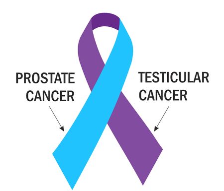 Purple indigo and Light-Blue Ribbon. Cancer survivor, targeted individuals and other awareness symbol. Man s health. Prostate Cancer Awareness and Testicle Cancer Awareness. Vector illustrationのイラスト素材