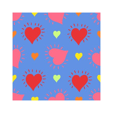 Vector illustration seamless pattern with red hearts. Background romantic design. for greeting cards and invitations of the wedding, birthday, Valentine s Day, mother s dayのイラスト素材