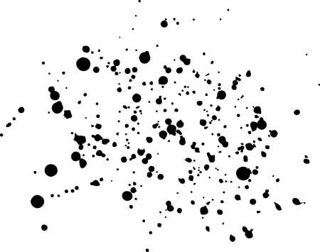 Black ink paint spot. Drops isolated on white background. Set for grunge splash textures. Vector illustration.のイラスト素材