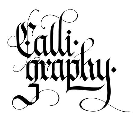 alligraphy Gothic style lettering. Handwritten modern style inspirational calligraphy. Simple gothic expressive poster. Art, decoration, banner.のイラスト素材