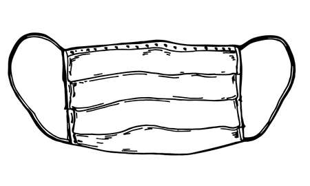 Coronavirus. Defense from air pollution. Surgical, medical Face Mask that protects airborne diseases, viruses.のイラスト素材
