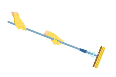 Flat mop icon. Cleaning tools. Vector illustrationのイラスト素材