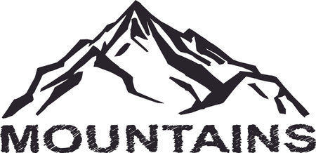 Vintage badge of Mountain expedition adventure logo. Mountain shapes for logos.のイラスト素材