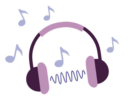 Vector headphones icon. Flat headphones icon. Flat design vector illustration concept for web banner, web and mobile, infographics. Headphones icon graphic.のイラスト素材