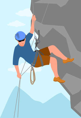 Mountain climber Active and extreme lifestyle Travel or adventureのイラスト素材