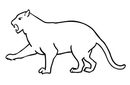 Leopard, cheetah, tiger. Silhouette of an animal from the cat familyのイラスト素材