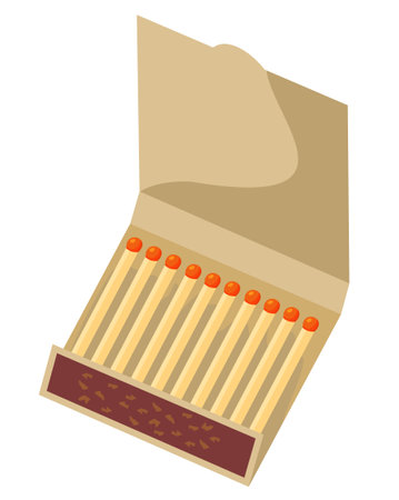 Book Of Matches. Top View Closed Opened Blank. Blank Matchbooks. Realistic vector illustrationのイラスト素材