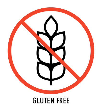 Isolated gluten free icon vector design. Wheat ear, crop, bread. Diet concept. For topics like food, allergy, intoleranceのイラスト素材