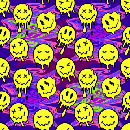 The smiling face is a seamless pattern. Abstractionのイラスト素材