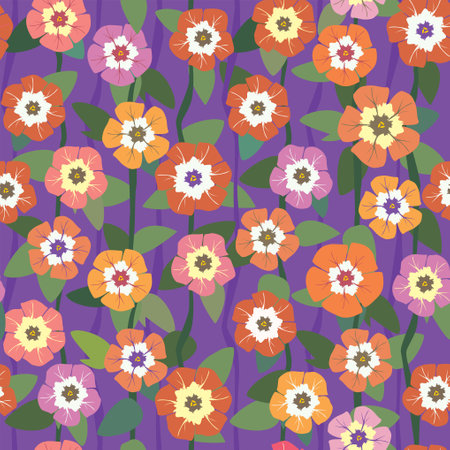 Flowering vines seamless pattern. Bright flowers on a dark background. Seamless background. The elegant the template for fashion prints. Modern floral background.のイラスト素材