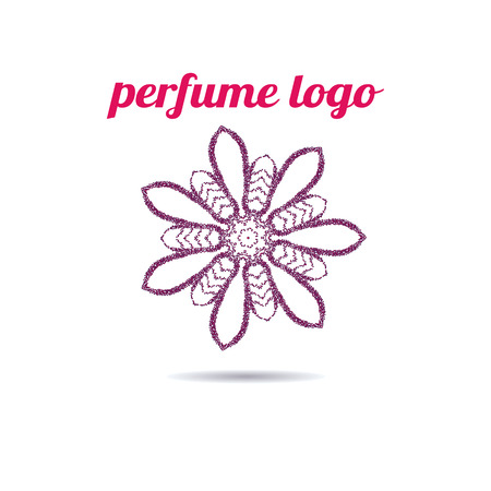 Woman's perfume logo. I. Use for perfume shop advertising, window signage, web sites, store emblem, icon. Vector design element.のイラスト素材