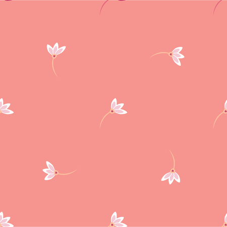 Vector floral pattern in doodle style with flowers and leaves. Gentle, floral background, vector.のイラスト素材