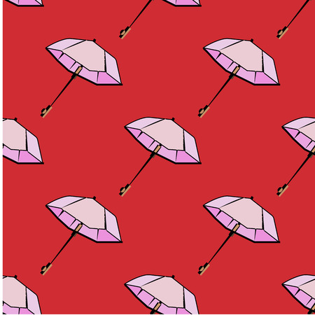 Vector umbrellas seamless pattern. Cute cartoon background. Elegantのイラスト素材