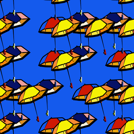 Vector umbrellas seamless pattern. Cute cartoon background. Elegantのイラスト素材