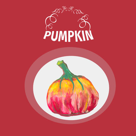 Tasty and healthy vegetable pumpkin.のイラスト素材