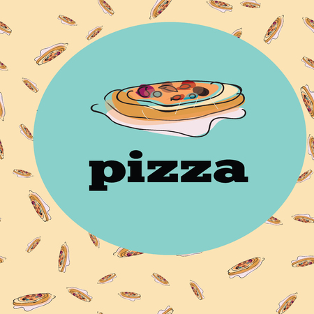 Pizza slice pattern.のイラスト素材