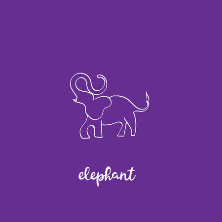 Simple modern elephant logo, elegant and stylishのイラスト素材