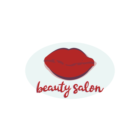 Woman s lips template for Beauty Industry, Nail Salon, Beauty Salon, Manicure, Spa Boutique, Cosmetic procedures, Cosmetic labeling. Editable vectorのイラスト素材