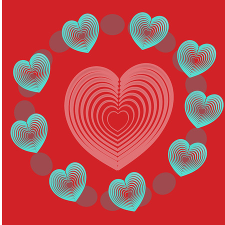 Neon sign, the word Love with heart on dark background. Design element for Happy Valentines Day. Ready for your design, greeting card, banner. illustration.のイラスト素材