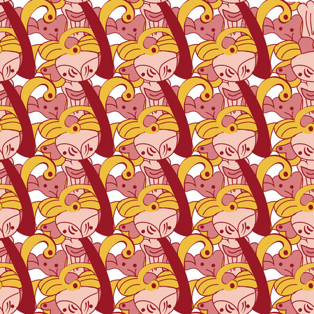 A mosiac Kalamkari design with floral motifs, flowerのイラスト素材