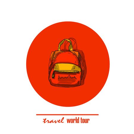 Travel the World background with items for travel. Travel and Tourism concept. Vector illustrationのイラスト素材