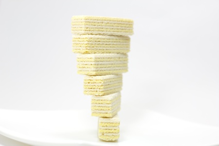 puff waffleses built in the manner of stairwaysの写真素材