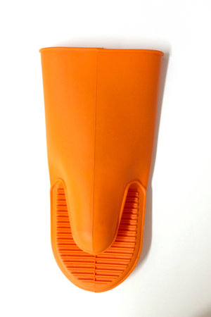 Luva protetora do calor, de borracha.  Protective sleeve heat, rubberの写真素材
