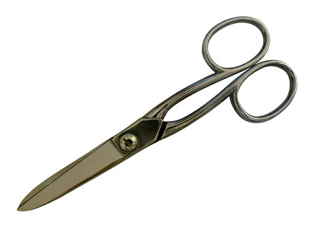 photo of a pair of scissors cut outの写真素材
