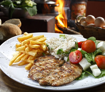 steak grilled chickenの写真素材