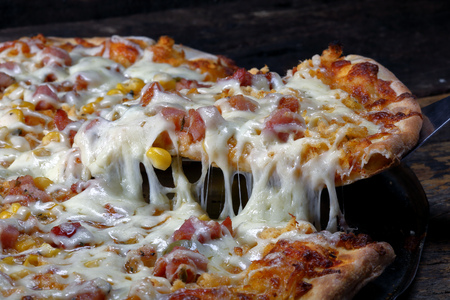 Pizza slice melted cheese
