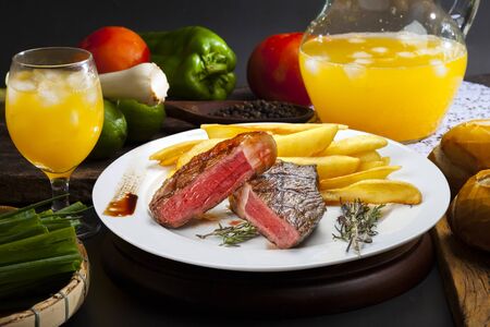 fries with Brazilian picanhaの写真素材