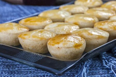 Empada, traditional Brazilian snack, chicken pieの写真素材