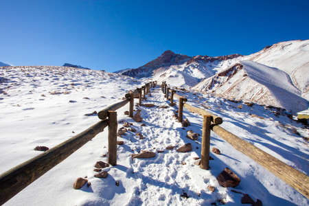 The Aconcagua Provincial Park is located in the northwest of the province of Mendozaの写真素材