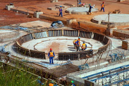 Large construction, bridges, buildings, industry execution of the foundation and concreting.の写真素材