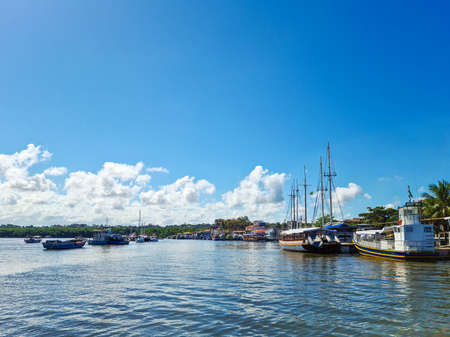 Fishermen's Tariff, Porto Seguro, BA, Brazil. Ferry crossing on the Buranhem Riverの写真素材