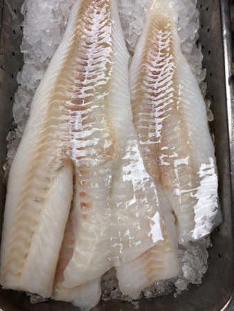 Raw natural cod fillet food