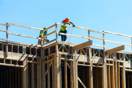 Construction framing in wood, buildings and houses