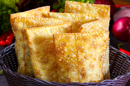 Pastel, Brazilian snack, Traditional Brazilian pastryの写真素材