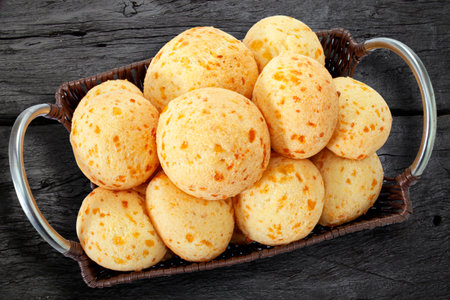 Brazilian snack, traditional cheese bread from Minas Gerais - pao de queijoの写真素材