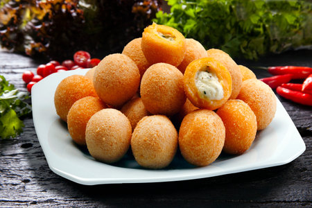 stuffed snacks with cheese, Brazilian snackの写真素材