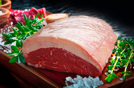Brazilian Picanha. Raw meatの写真素材