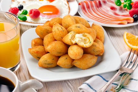 Breakfast with Brazilian snacks, stuffed with cheese